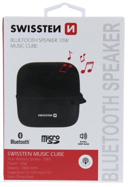 Swissten Cube, melns cena un informācija | Skaļruņi | 220.lv