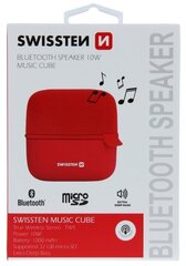 Swissten CUBE Portable Bluetooth/10W/Micro SD/, красный цена и информация | Аудиоколонки | 220.lv