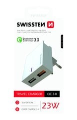 Swissten Premium SW-T-23W-QC30-W цена и информация | Зарядные устройства для телефонов | 220.lv