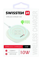 Bezvadu lādētājs ar USB-C 1.5m kabeli Swissten 10W, balts cena un informācija | Lādētāji un adapteri | 220.lv