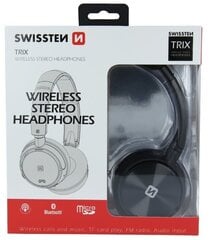 Swissten Trix Bluetooth 4.2 Наушники с функциями FM / AUX / MicroSD / Черные цена и информация | Наушники | 220.lv