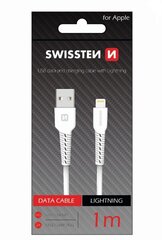 Кабель для зарядки и переноса данных Swissten Basic Fast Charge 3A Lightning (MD818ZM/A), 1 м, белый цена и информация | Кабели и провода | 220.lv