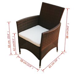 Dārza krēsli, 2 gab., brūni cena un informācija | Dārza krēsli | 220.lv