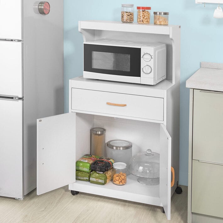 Virtuves skapītis uz ritentiņiem SoBuy FSB12-W, balts цена и информация | Virtuves skapīši | 220.lv