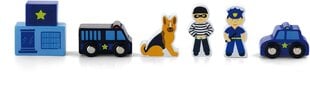 Koka figūriņu komplekts "Policists", Viga, 6 gab. cena un informācija | Rotaļlietas zīdaiņiem | 220.lv