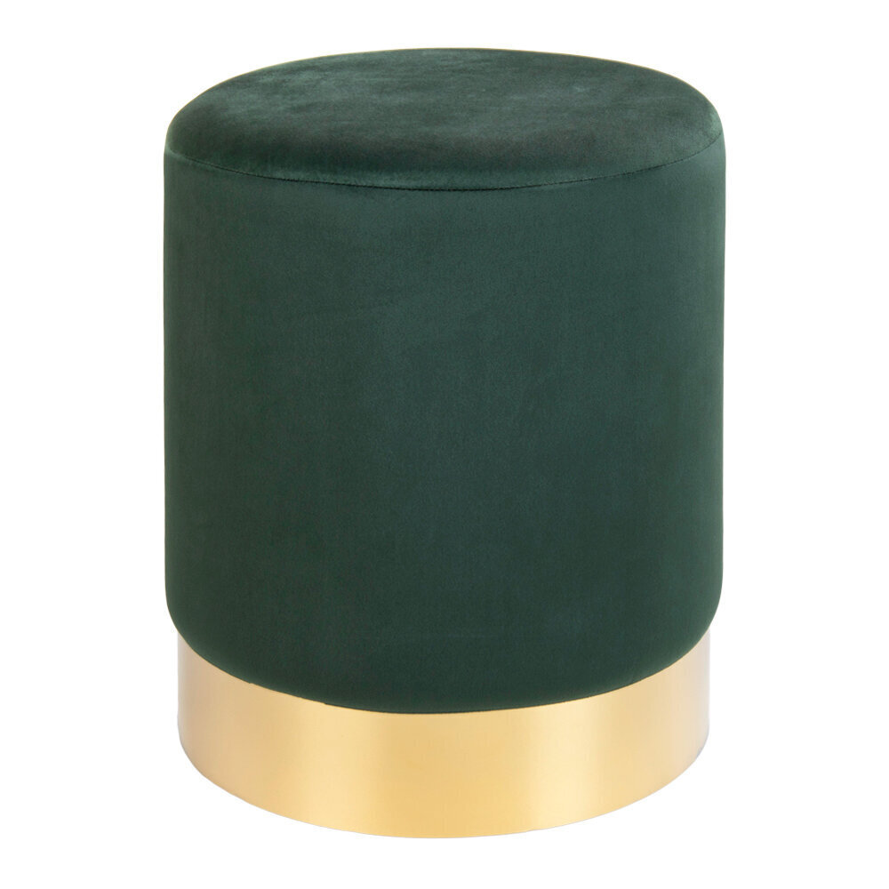 Gamby moderns zaļa samta pufs ar misiņa krāsas metāla pamatni cena un informācija | Dārza krēsli | 220.lv
