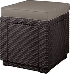 Садовый стул - ящик для хранения с подушкой Cube, коричневый цена и информация | Садовые стулья, кресла, пуфы | 220.lv