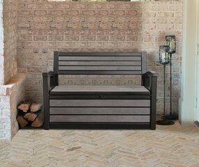 Uzglabāšanas sols Hudson Storage Bench 227L brūns cena un informācija | Dārza soli | 220.lv