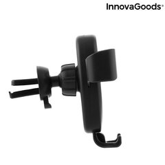 InnovaGoods V0103067 Air Vent universāls turētājs ar bezvadu uzlādi + Micro USB vads, melns cena un informācija | Auto turētāji | 220.lv