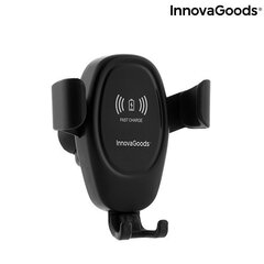 InnovaGoods V0103067 Air Vent universāls turētājs ar bezvadu uzlādi + Micro USB vads, melns cena un informācija | Auto turētāji | 220.lv