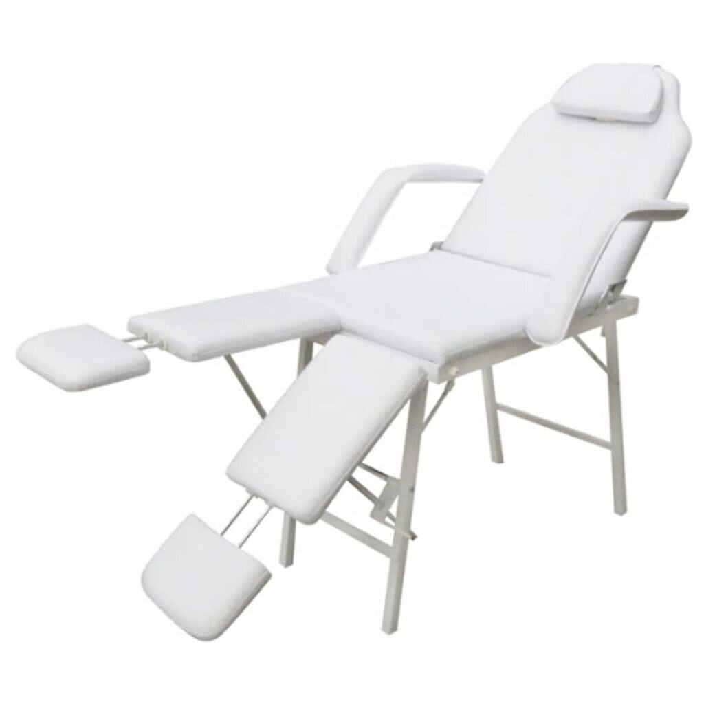 Kosmetologa krēsls, regulējams kāju balsts, balts cena un informācija | Atpūtas krēsli | 220.lv
