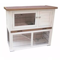 @Pet Клетка для кроликов Kiki, белая / коричневая, 92x45x80 см 20077 цена и информация | Клетки и аксессуары для грызунов | 220.lv