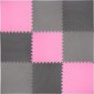 Aizsargājošs grīdas paklājs One Fitness 60x60x1 cm, 9 gab, rozā/pelēks cena un informācija | Piederumi un aksesuāri trenažieriem | 220.lv