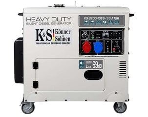 Dīzeļģenerators KS 8200DE-1/3 HD ATSR Silent cena un informācija | Elektrības ģeneratori | 220.lv