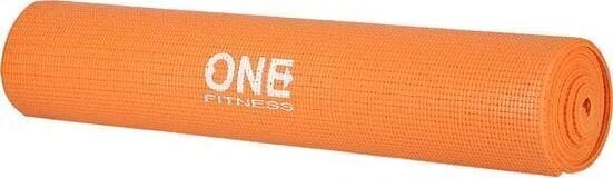 Joga paklājiņš One Fitness YM02 173x61x0,6 cm, oranžs cena un informācija | Vingrošanas paklāji | 220.lv