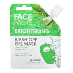 Sejas krāsu uzlabojoša gēla maska ar zaļo tēju Face Facts, 60 ml cena un informācija | Sejas maskas, acu maskas | 220.lv