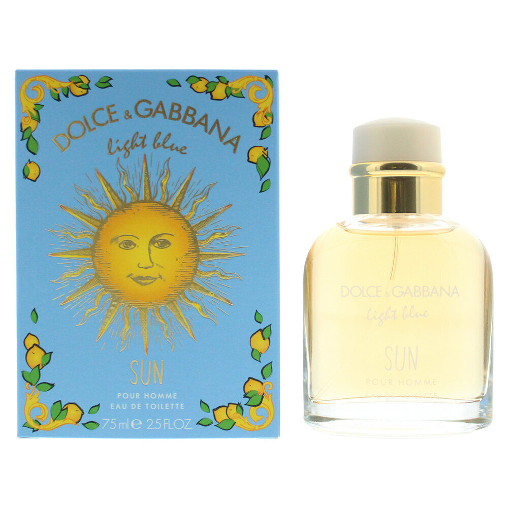 Tualetes ūdens Dolce & Gabbana Light Blue Sun Pour Homme EDT vīriešiem 75 ml cena un informācija | Vīriešu smaržas | 220.lv