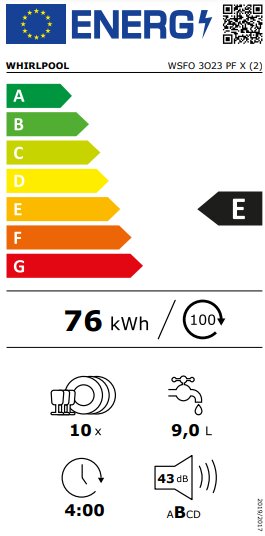 Whirlpool WSFO 3O23 PF X цена и информация | Trauku mazgājamās mašīnas | 220.lv