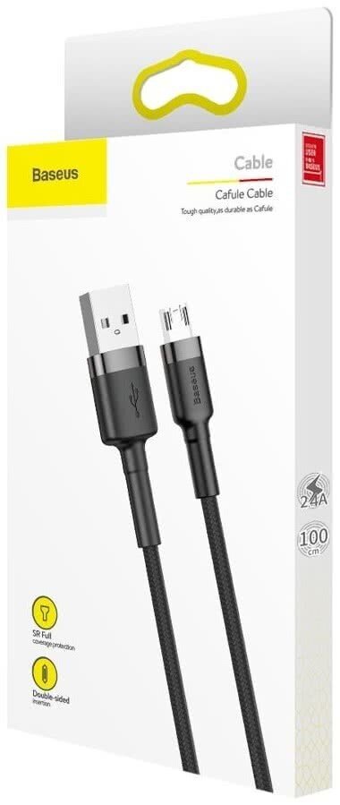 Baseus Cable USB / micro USB QC3.0 2.4A 1M black-grey (CAMKLF-BG1) цена и информация | Savienotājkabeļi | 220.lv