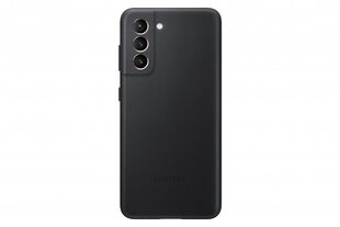 Samsung Leather maciņš piemērots Samsung Galaxy S21, black cena un informācija | Telefonu vāciņi, maciņi | 220.lv