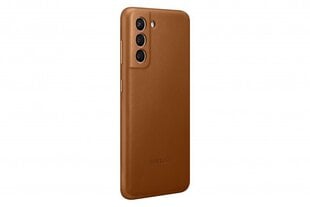 Чехол Samsung Leather для Samsung Galaxy S21, brown цена и информация | Чехлы для телефонов | 220.lv