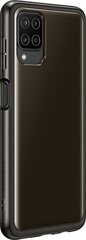 Samsung maciņš, piemērots Samsung Galaxy A12, Clear cover, melns cena un informācija | Telefonu vāciņi, maciņi | 220.lv