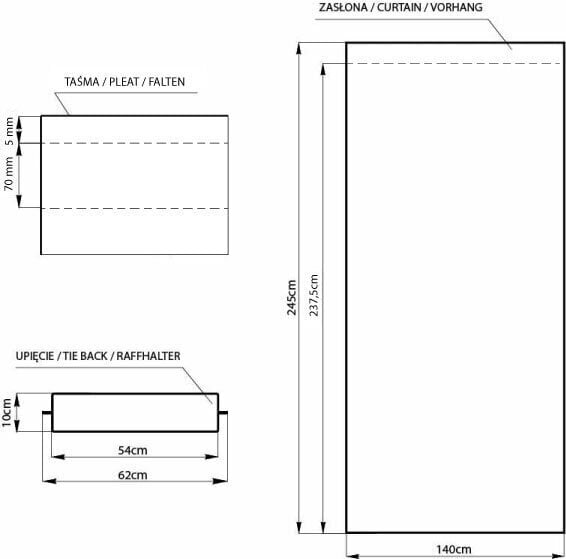 Gaismu necaurlaidīgs aizkars Amelia Home Blackout, 140x245 cm cena un informācija | Aizkari | 220.lv