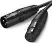 UGREEN XLR līdz XLR vīriešu kabelis, 5 m, melns, AV130 cena un informācija | Kabeļi un vadi | 220.lv