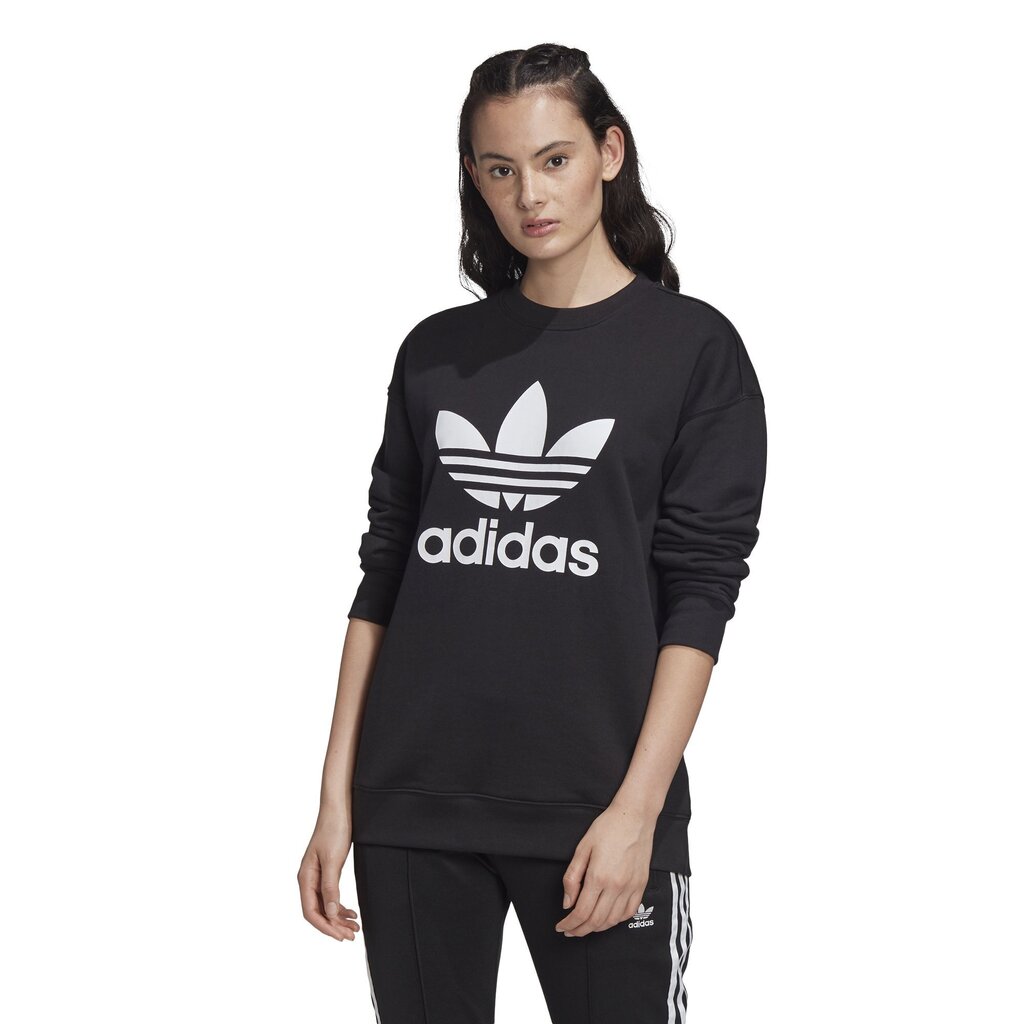 Džemperis sievietēm Adidas Trefoil Crew, melns cena un informācija | Jakas sievietēm | 220.lv