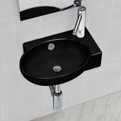 Раковина для ванной керамическая, черная, круглая цена и информация | Раковины | 220.lv