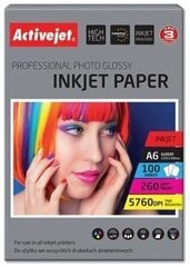 Glancēts fotopapīrs Activejet AP6-260G100, 100 lapas цена и информация | Тетради и бумажные товары | 220.lv