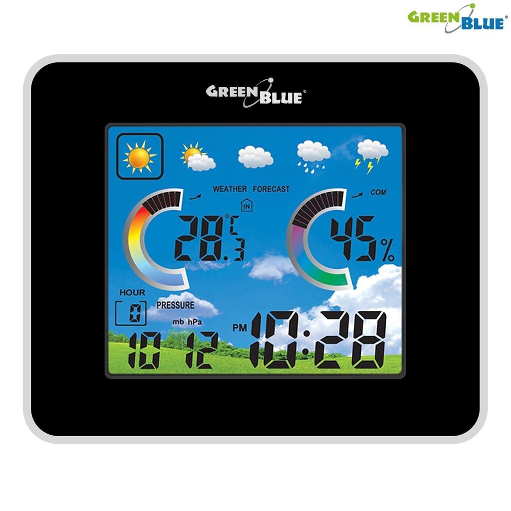 Meteoroloģiskā stacija GreenBlue GB145 cena un informācija | Meteostacijas, āra termometri | 220.lv