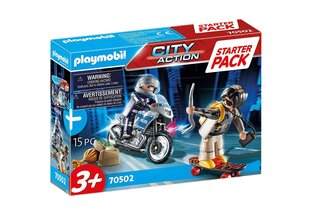 70502 PLAYMOBIL® City Action Полицейский поиск на мотоцикле цена и информация | Конструкторы и кубики | 220.lv