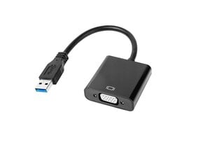 Quer USB 3.0 - VGA adaptera savienotājs Melns цена и информация | Адаптеры и USB разветвители | 220.lv