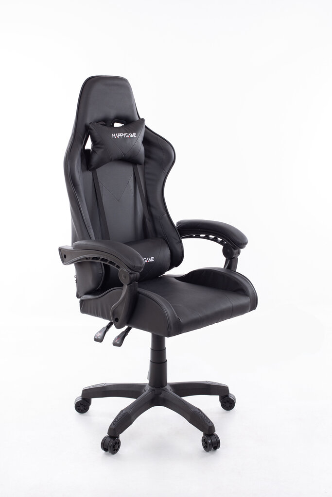 Spēļu krēsls Happy Game 7911, melns cena un informācija | Biroja krēsli | 220.lv