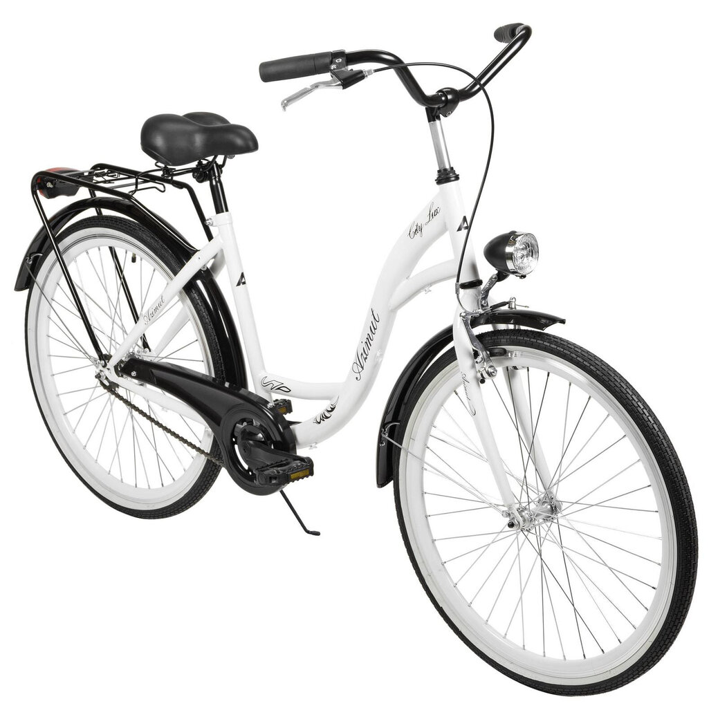 Pilsētas velosipēds AZIMUT City Lux 26" 2021, balts/melns цена и информация | Velosipēdi | 220.lv