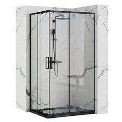 Dušas kabīne Rea Punto 80x100 cm, black cena un informācija | Dušas kabīnes | 220.lv