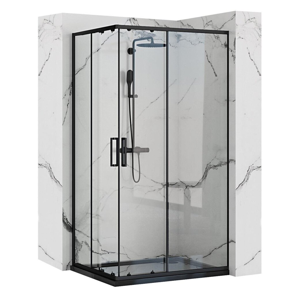 Dušas kabīne Rea Punto 80x100 cm, black цена и информация | Dušas kabīnes | 220.lv