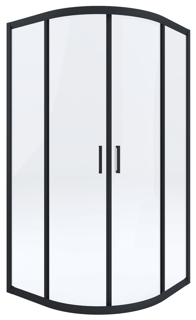 Deante dušas pusapaļā kabīne Funkia ar paplāti 80x80, 90x90 cm, black mat cena un informācija | Dušas kabīnes | 220.lv