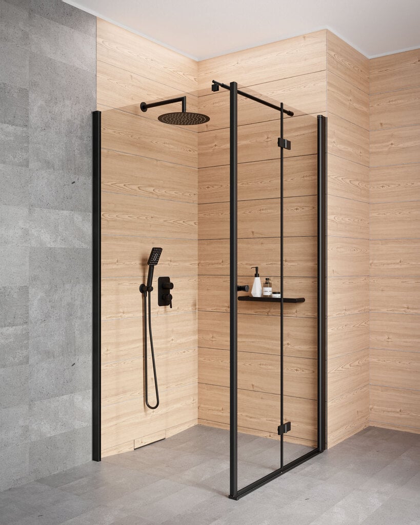 Deante dušas kabīne Kerria Plus black mat 80x80,90,100 cm cena un informācija | Dušas kabīnes | 220.lv