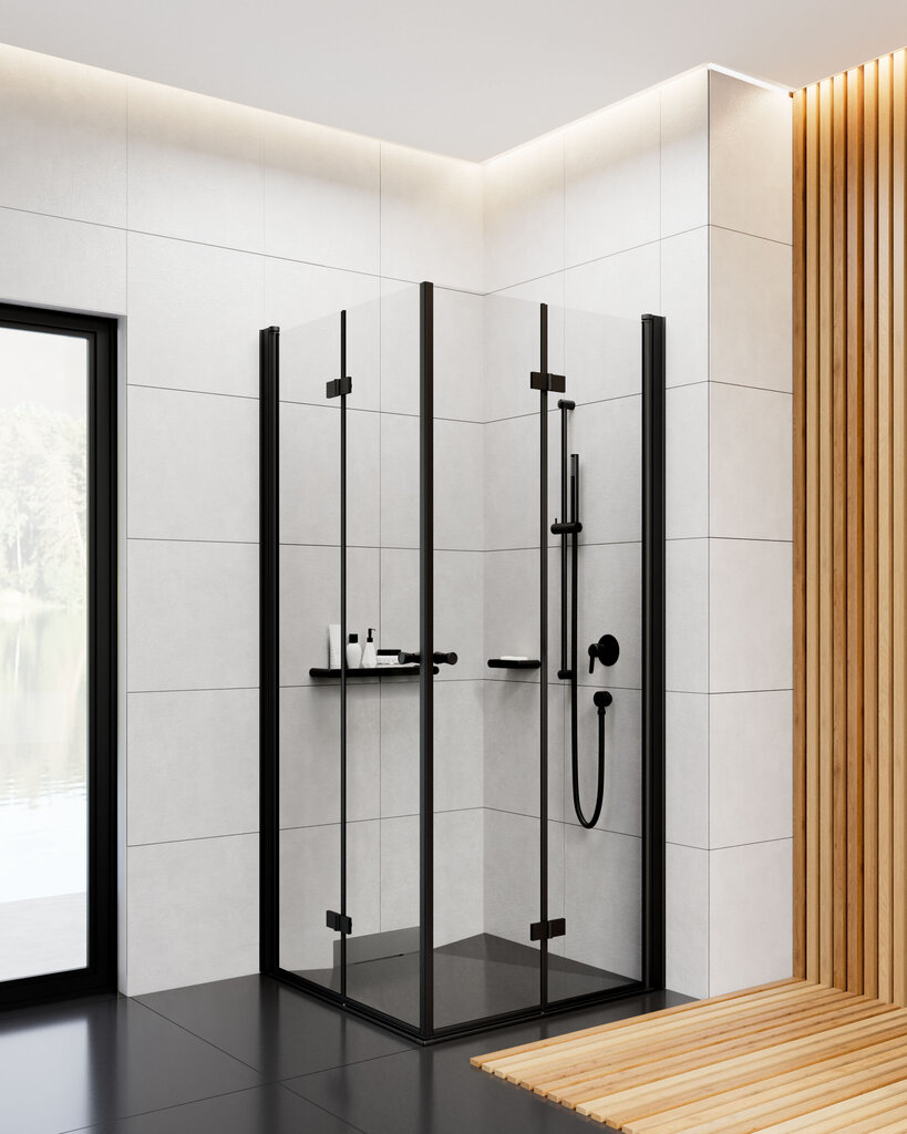 Deante dušas kabīne Kerria Plus black mat 90x90,100 cm cena un informācija | Dušas kabīnes | 220.lv