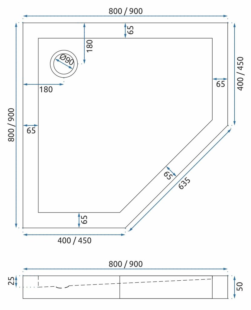 Rea dušas paliktnis Diamond White, 80x80, 90x90 cm cena un informācija | Dušas paliktņi | 220.lv