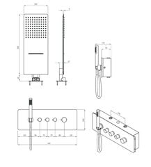 Deante zemapmetuma termostata dušas komplekts Slim Line NAC 09LT, hroms цена и информация | Душевые комплекты и панели | 220.lv