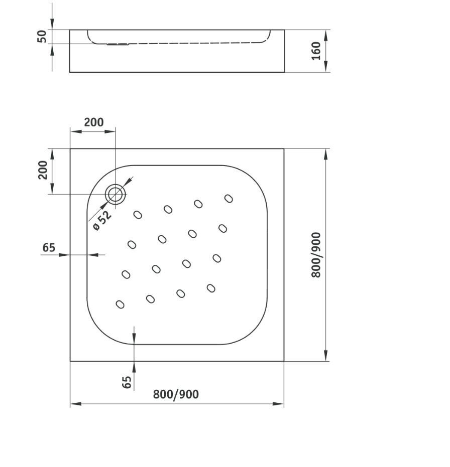 Deante dušas paliktnis kvadrāts Corner 80x80, 90x90 cm cena un informācija | Dušas paliktņi | 220.lv