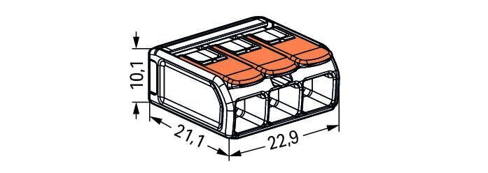 Gofrētais savienojums kabelim Wago 3x0,5-6mm²/450V, 1 gab. cena un informācija | Auduma vadi un spaiļu bloki | 220.lv