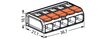 WAGO Universālās savienojuma klemmes 5 -vadu 0.5-6mm²/15gab, 41A/450V cena un informācija | Auduma vadi un spaiļu bloki | 220.lv