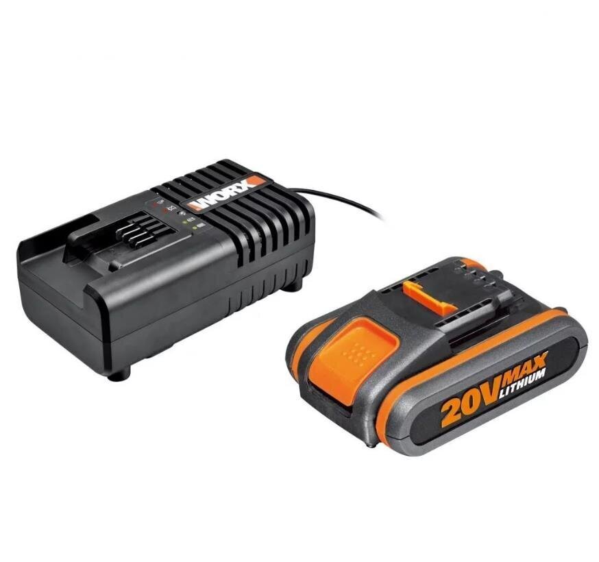 Worx akumulatora un lādētāja komplekts WX-WA3601 cena un informācija | Dārza tehnikas rezerves daļas | 220.lv