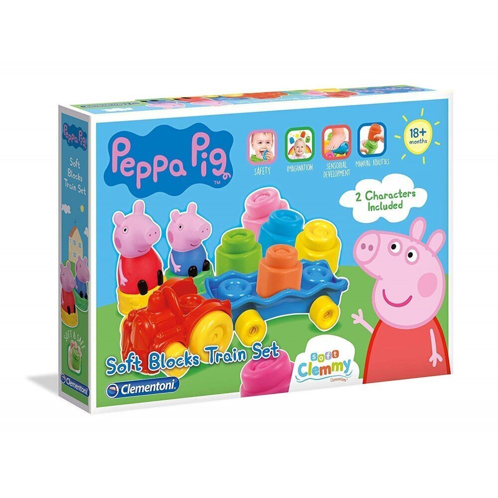 Vilciens ar klucīšiem Clementoni Clemmy Peppa Pig, 14 gab. цена и информация | Rotaļlietas zīdaiņiem | 220.lv