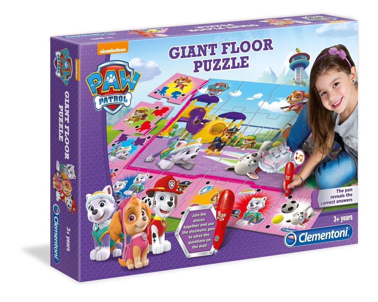 Attīstošs paklājiņš - puzle Clementoni Paw Patrol Female Giant Floor Puzzle, rozā, 24 gab. cena un informācija | Attīstošās rotaļlietas | 220.lv