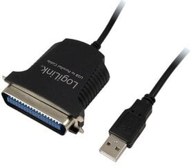 LOGILINK AU003A LPT uz USB 2.0 kabelis-adapteris cena un informācija | Kabeļi un vadi | 220.lv